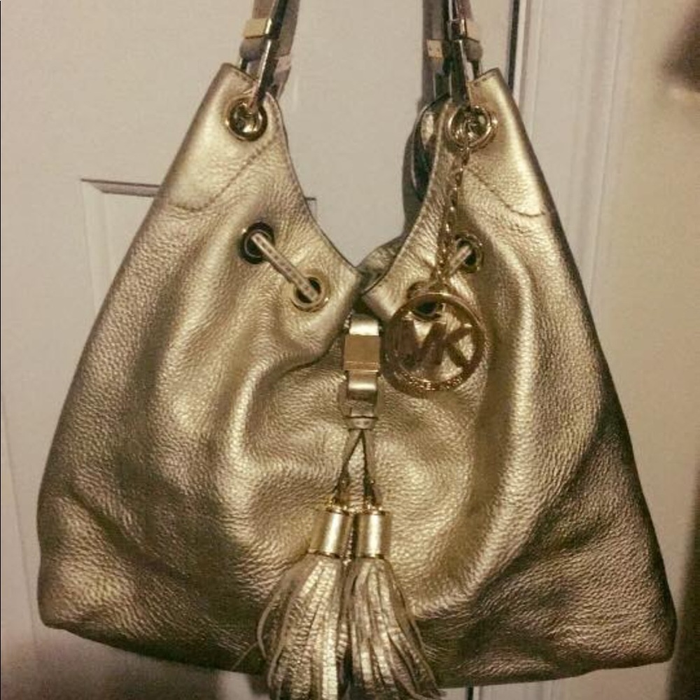 Michael Kors Gold Drawstring Camden Bag